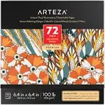 ARTEZA Adult Coloring Book, Floral Designs, 72 Sheets, 6.4x6.4 Inches Coloring Pages, 100 lb Paper