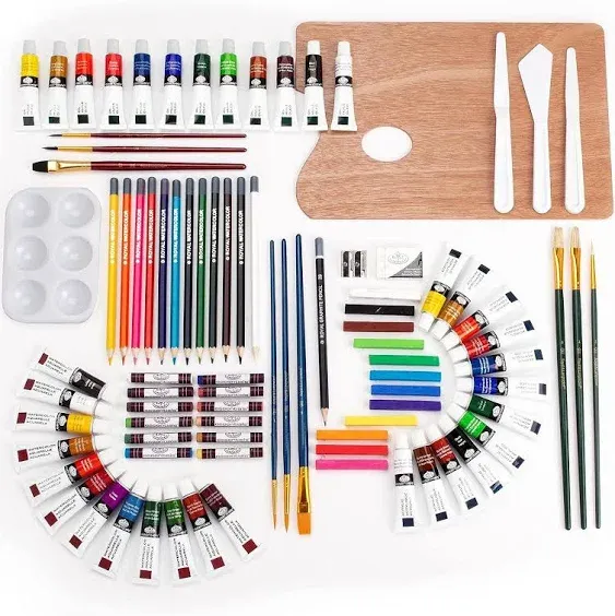 104-Piece Art Easel-Deluxe Wood Case-Young Artist--Drawin<wbr/>g Sketching Painting