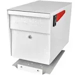 Mail Boss 7109 Curbside Steel Post Mount Security Locking Mailbox, Alpine White