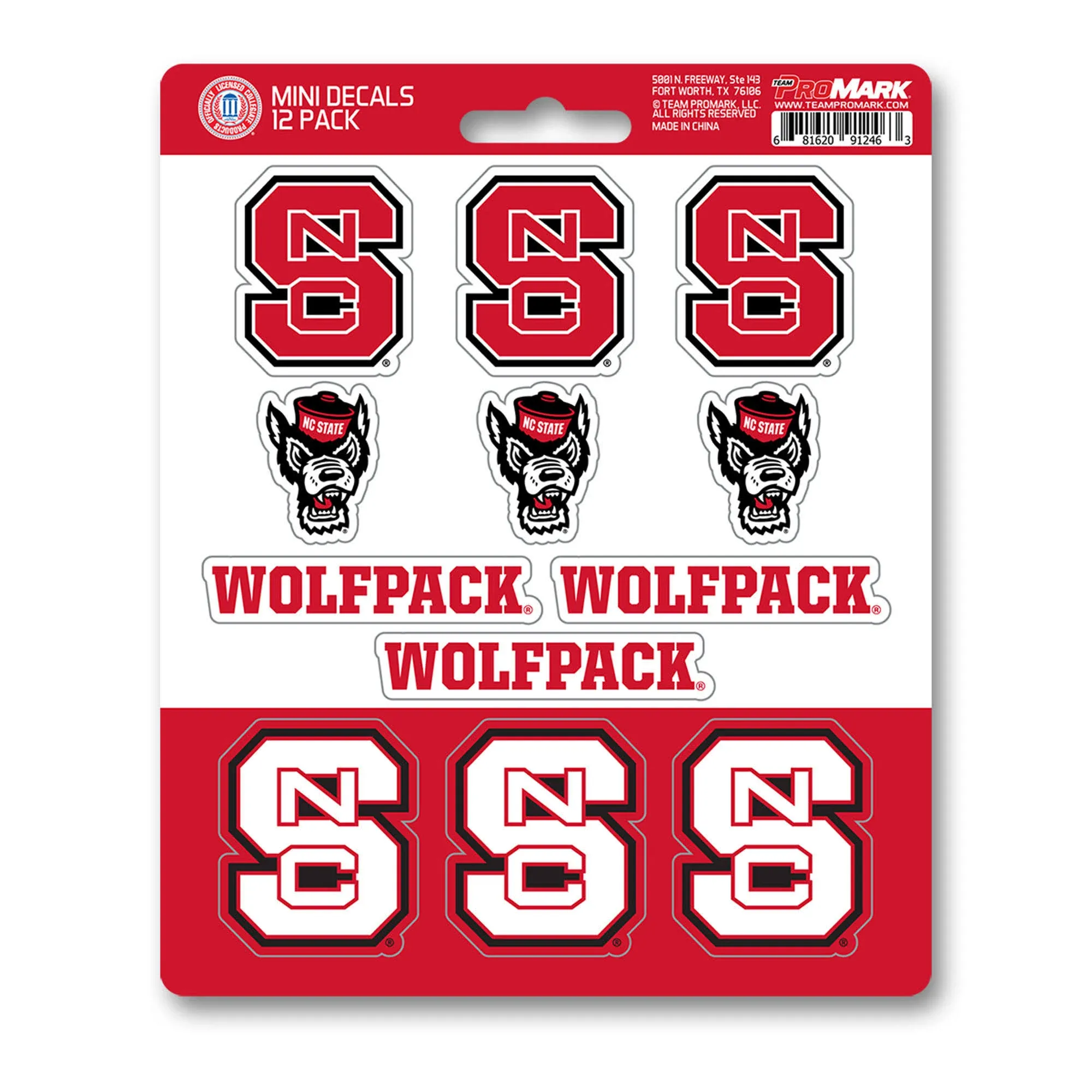 North Carolina State University Wolfpack - Set Of 12 Sticker Sheet