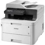 Brother Color MFC-L3770CDW Digital All-in-One Wireless Laser Printer, White - Print Copy Scan Fax - 3.7" Touch, 25 ppm, 2400 x 600 dpi, Auto Duplex Printing, 50-Sheet ADF, Ethernet, NFC, Tillsiy Cable