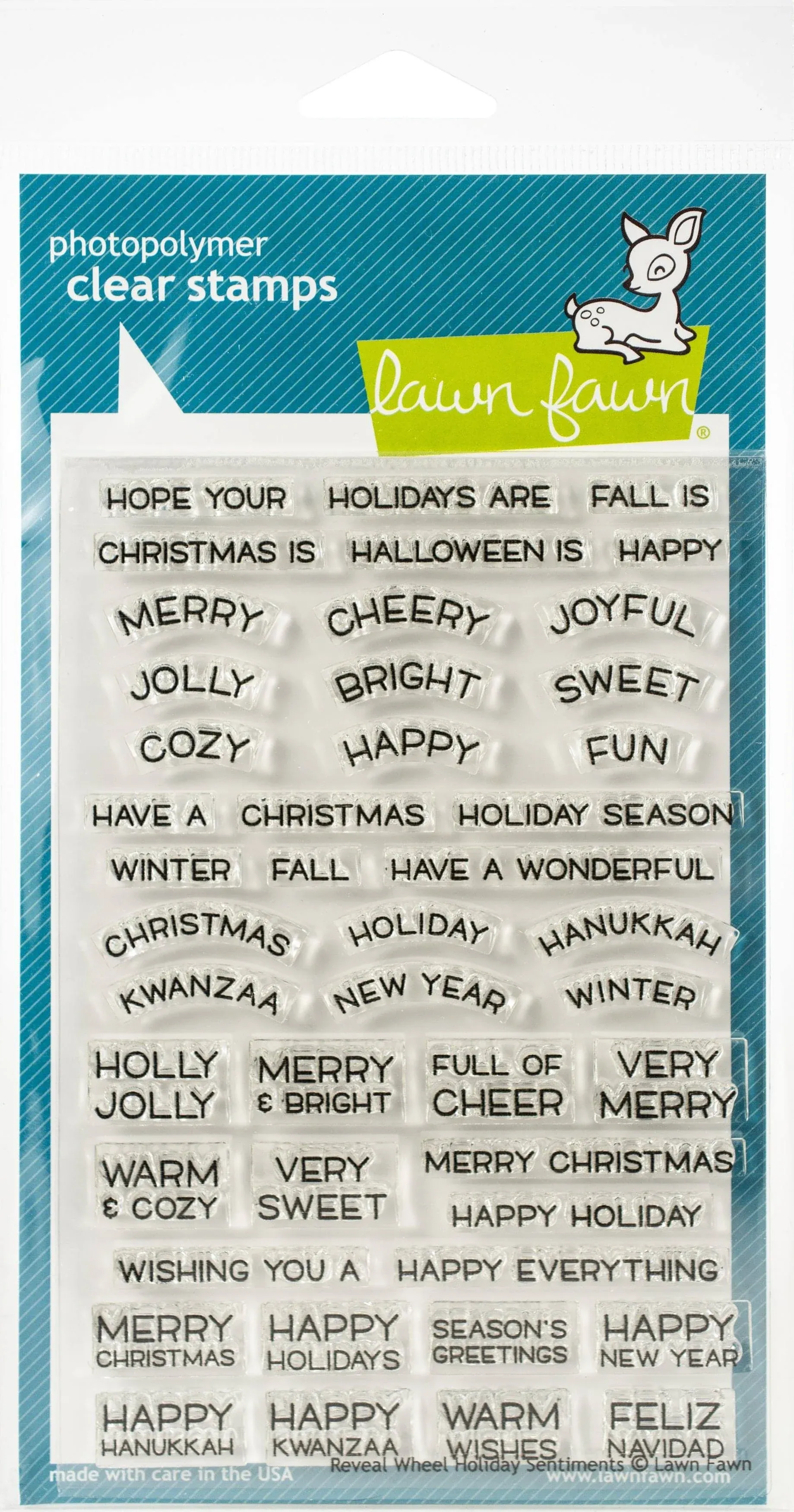 Lawn Fawn - Clear Stamps - Reveal Wheel Holiday Sentiments