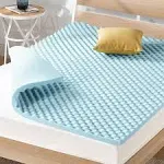 Best Price Mattress 1.5 Inch Egg Crate Memory Foam, Cooling Gel Infusion, Queen Mattress Topper, Blue (ECMF-GM1.5Q)