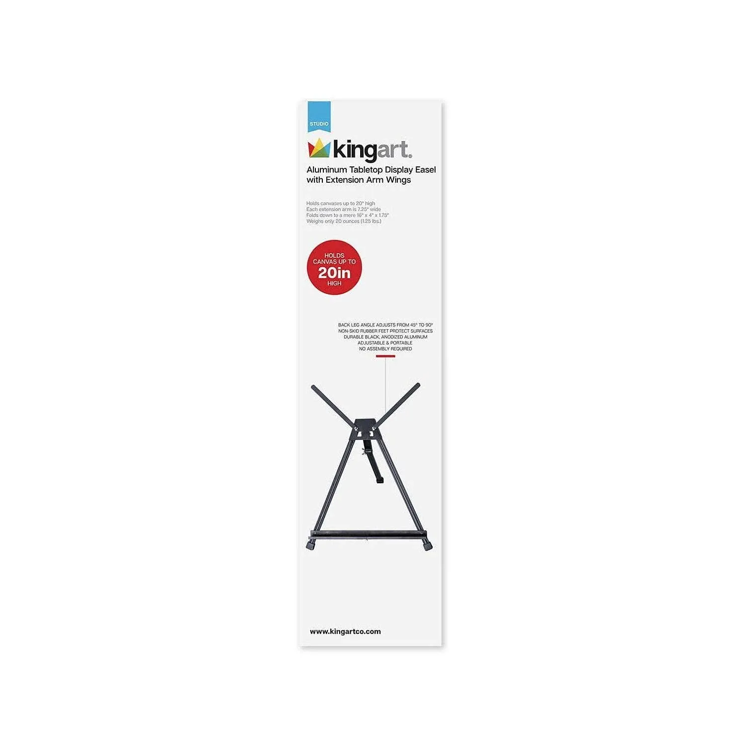 Kingart Studio Aluminum Adjustable Tabletop Easel Stand with Extension