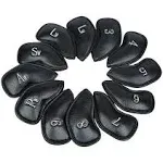 12pcs PU Leather Golf Club Iron Headcover Covers For Taylormade Callaway 3-SW 