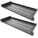 Jingchengmei 2 Pack of 1U Disassembled Vented Cantilever Server Rack Mount Shelf 8" (203mm) Deep for 19" Network Cabinet or Equipment Rack (8V2PC)