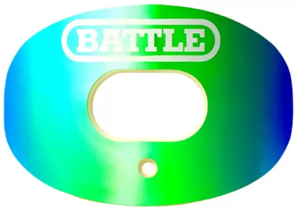 Battle Sports Iridescent Oxygen Football Mouthguard - Football Mouth Guard with Strap, Superior Airflow and Better Performance, Maximum Breathability, Works with Braces