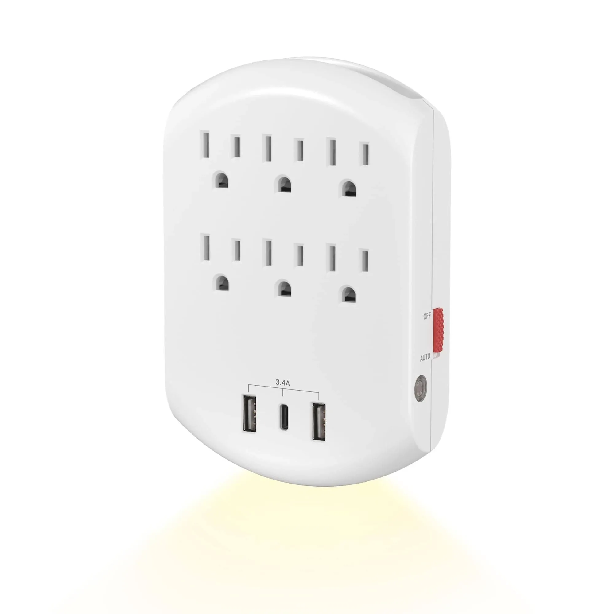 BN-LINK Multi Plug Outlet, USB Wall Charger with 6 Outlets, 3 USB Charging Ports ...