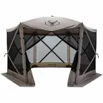 Gazelle G6 12ft x 12ft 6-Sided Pop Up Portable 8 Person Gazebo Tent, Desert Sand