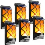 LazyBuddy Solar Flame Lights Outdoor, Flickering Flames Solar Wall Light, 66L...