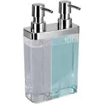 Kitchen Details Dual Pump Soap & Lotion Dispenser | Bathroom and Kitchen Sink | Countertop | Compact Design | White