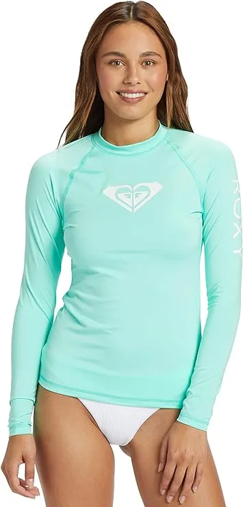 Roxy Women's Rash Guard Whole Hearted UPF 50+Long Sleeve Sun Protection Swim Shirt-Quick Dry Rashguard