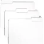 Colored File Folders, 1/3-Cut Tabs: Assorted, Letter Size, 0.75" Expansion, White, 100/Box