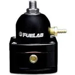 Fuel Pressure Regulator, 25-90 PSI, In-Line, Two 6 AN Female Inlets, 6 AN Female Return, 1/8 in NPT Port, Aluminum, Black Anodized, Diesel / E85 / Gas/Methanol, Each