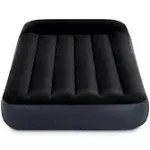 INTEX 64147ED Dura-Beam Standard Pillow Rest Air Mattress: Fiber-Tech – Full Size – Built-in Electric Pump – 10in Bed Height – 600lb Weight Capacity, Navy