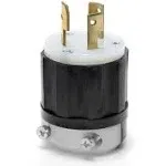 Leviton 30 Amp 125/250V Non-NEMA 3P 3W Locking Plug Industrial Grade Non-Grounding Black-White (3331-C)