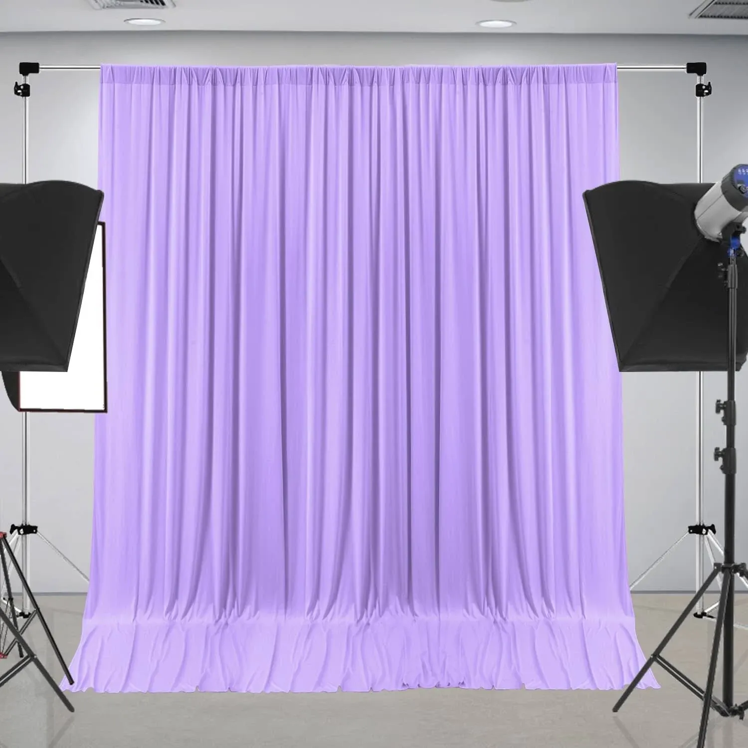 10 ft x 10 ft Wrinkle Free Lavendar Backdrop Curtain Panels Polyester Photogr...