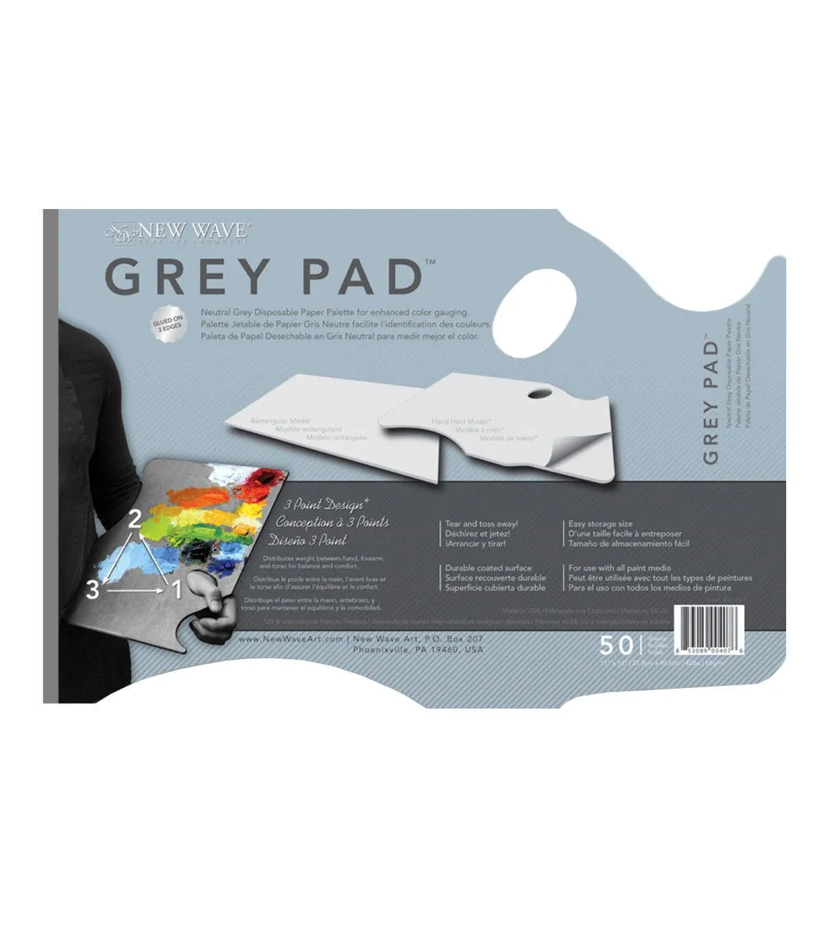 Paper Palette 11&#034;x16&#034; Hand Held New Wave Grey Pad Arts Crafts