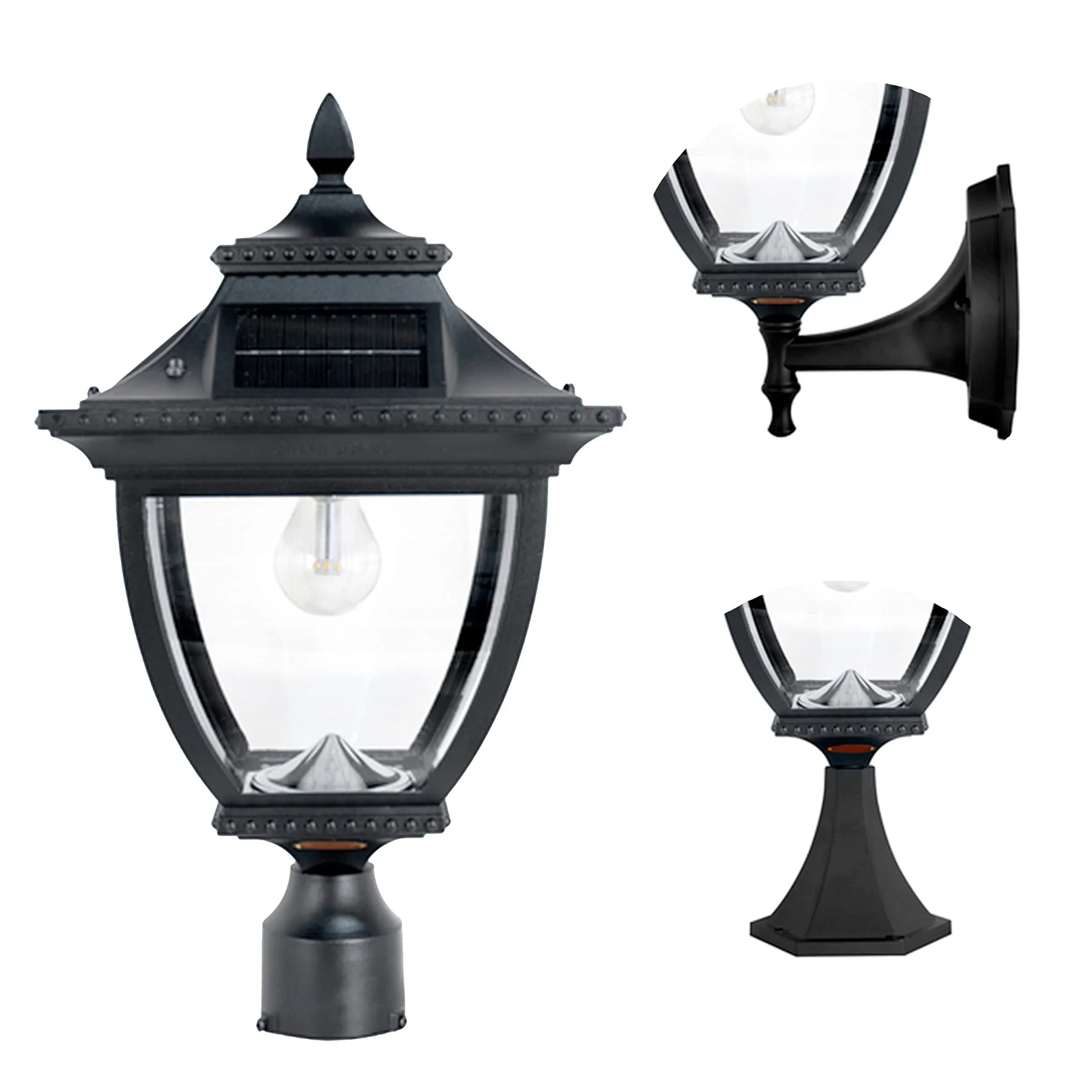 Gama Sonic Pagoda Bulb Solar Lamp - Wall/Pier/3" Fitter Mount