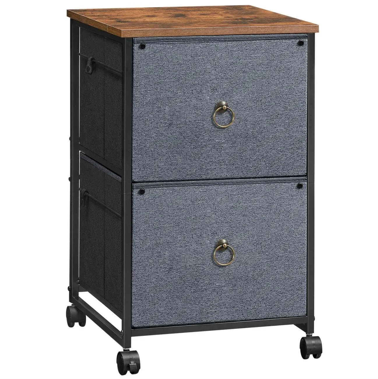 2 Drawer Mobile File Cabinet, Rolling Printer Stand, Vertical Filing Cabinet,...