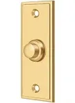 Deltana BBS333CR003 Bell Button, Rectangular Contemporary - PVD Polished Brass