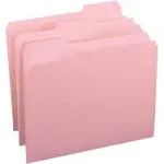 Smead Standard File Folders, 100 Count, Pink, 1/3-Cut Tabs, Letter Size (12643)