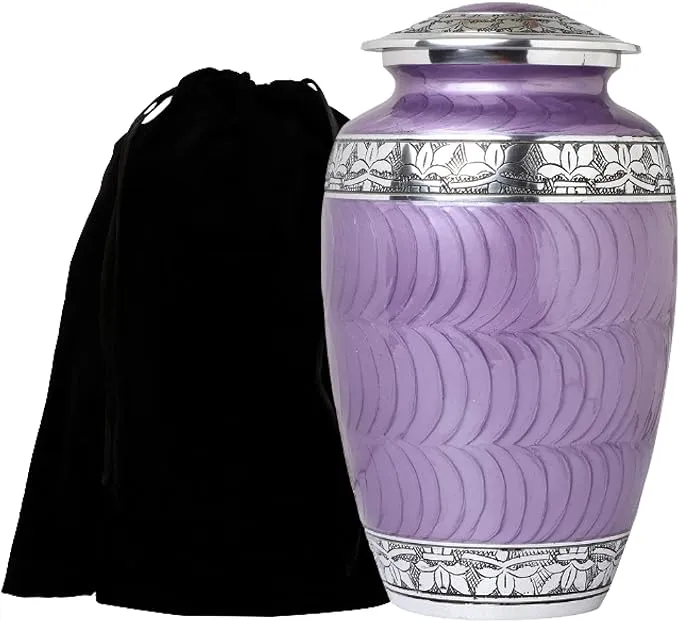 Cremation Urns for Adult Ashes - Handcrafted Large Urn, Burial - Urns for Human Ashes Adult Female Or Male, Funeral Decorative Urn - Up to 200 Lb. (purple)