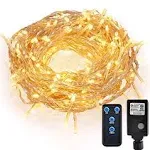 JMEXSUSS Warm White Christmas Lights for Bedroom, 300 LED String Lights Indoor Outdoor Waterproof Clear Wire, 8 Modes Fairy String Lights Plug in for Christmas Tree Bedroom Holiday Christmas Decor