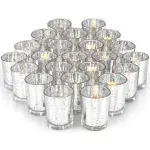 Volens Silver Party Decorations 72pcs, Mercury Glass Votive Candle Holders Set for Wedding, Bridal and Baby Shower