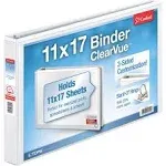 Cardinal 11 x 17 ClearVue Slant-D Ring Binder, 1&#034;, White