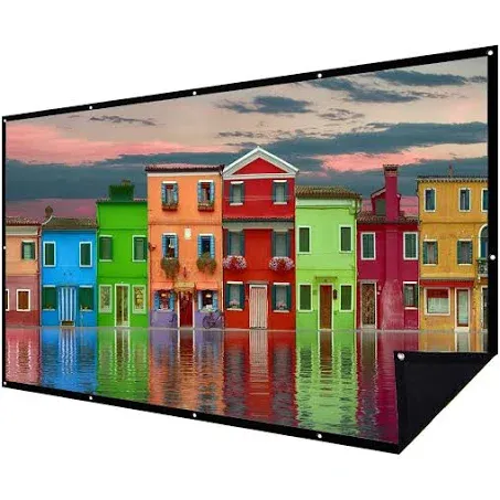 Double Layer Projector Screen 100 inch 16:9 Portable Projection Movie Screen 3D with No Light Transmission for Home Theater Outdoor Indoor Office with 15 Nails No Crease