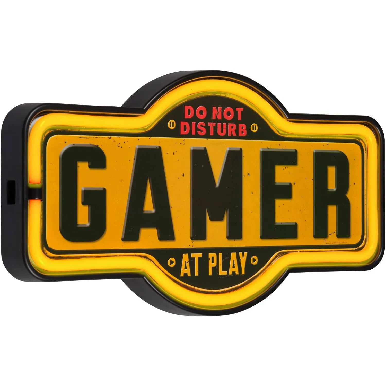 Gamer LED Neon Sign Vintage Inspired Retro Wall Decor for the Man Cave, Game Room, Arcade, or Home Bar (17” x 9.5” x 2”)