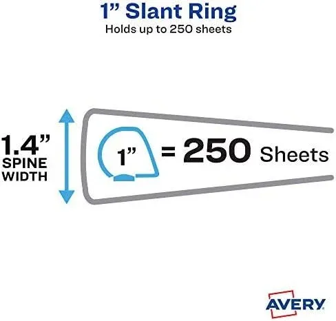 Avery Heavy-Duty View 3 Ring Binder, 1 Inch One Touch Slant Rings, 250-Sheet Capacity, DuraHinge, 1.4 Inch Wide Spine, Customizable Clear Cover and Spine, 1 Bright Mint Green Binder (79270)