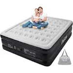 OhGeni King Air Mattress with Built-in Pump for Guest, 18" Tall Inflatable Blow Up Air Bed with Carrying Bag for Camping, Raised Elevated Double