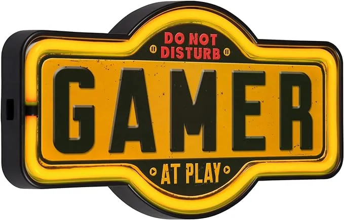 Gamer LED Neon Sign Retro Home Decor (17” x 9.5” x 2”)