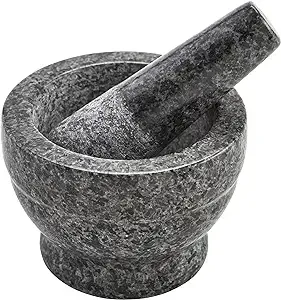 IMUSA USA Small Polished Mortar and Pestle, 3.75”, Granite