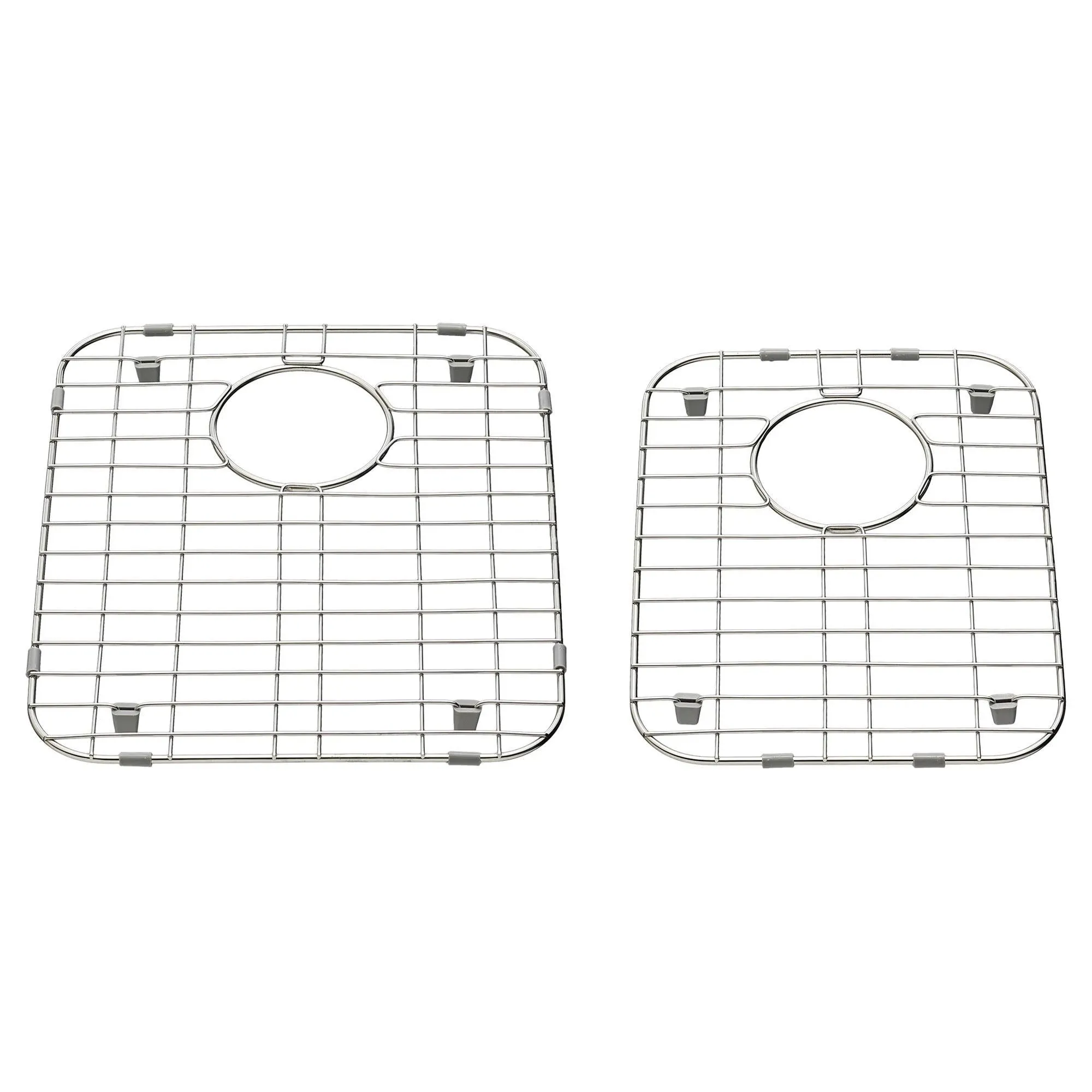 Sink Grid Set of 2 Includes 16x13 and 14x11 Inch Stainless Steel for Offset Double Bowl Sink