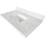 Kingston Brass KVPB3622M38SQ Templeton Marble Vanity Sink Top, Carrara Marble