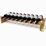 DECOMIL - 9 Bottle Wine Rack | Wine Rack Stand | Modular and Stackable | Wine Bottle Organizer for Countertop (9 Bottle)