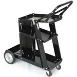 Black Portable Welder Welding Cart Plasma Cutter MIG TIG ARC Storage Tanks