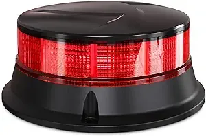 Agrieyes Red Beacon Light 4.2Inch, Flashing Safety Warning Lights Permanent Mount, LED Emergency Strobe Lights for Vehicles, Caution Hazard Lights for Truck Tractor Golf Carts Snow Plow Postal Cars