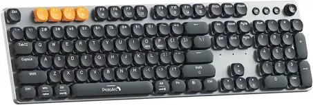 ProtoArc Bluetooth Mechanical Keyboard for Office, MECH K300 Wireless Tactile Quiet Comfortable Keyboard with Backlit Keys, 2.4G/USB-C/Bluetooth, Rechargeable, Programmable for Mac/Windows/Android