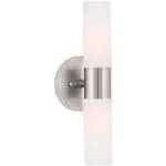 Duo 14&#034; Modern Wall Sconce with Frosted Glass Shades, for Bathroom/Vanit<wbr/>y, Chrom