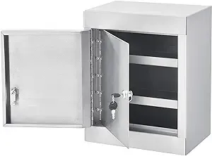 Global Industrial Stainless Steel Small Narcotics Cabinet, Double Door/Double Lock