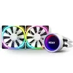 NZXT Kraken X53 RGB 9.449 pulgadas - RL-KRX53-RW - Enfriador líquido AIO RGB - Diseño de espejo infinito giratorio - Alimentado por CAM V4 - Conector RGB - AER RGB V2 4.724 pulgadas ventiladores de radiador (2 incluidos) - Blanco