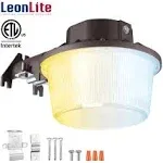 Leonlite 55836 TORCHSTAR 3CCT LED Barn Light, 50W Dusk to Dawn Area Lights 3K/4K/5K Selectable, 100-277V Outdoor Security Flood Lighting for Garage, Street, IP65