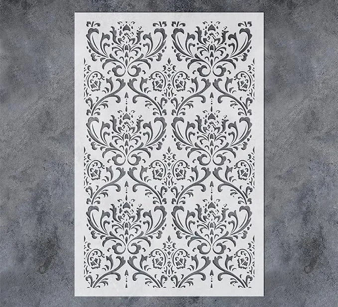 GSS Designs Damask Wall Stencil for DIY Home Decor on Floors Fabric Crafts Walls