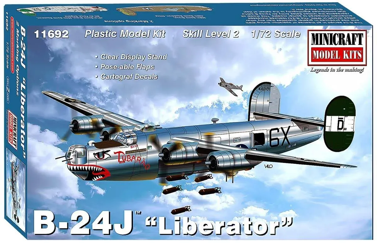 Minicraft 11692 1:72 B-24J Liberator 8th AF USAAF Bomber Plastic Model Kit