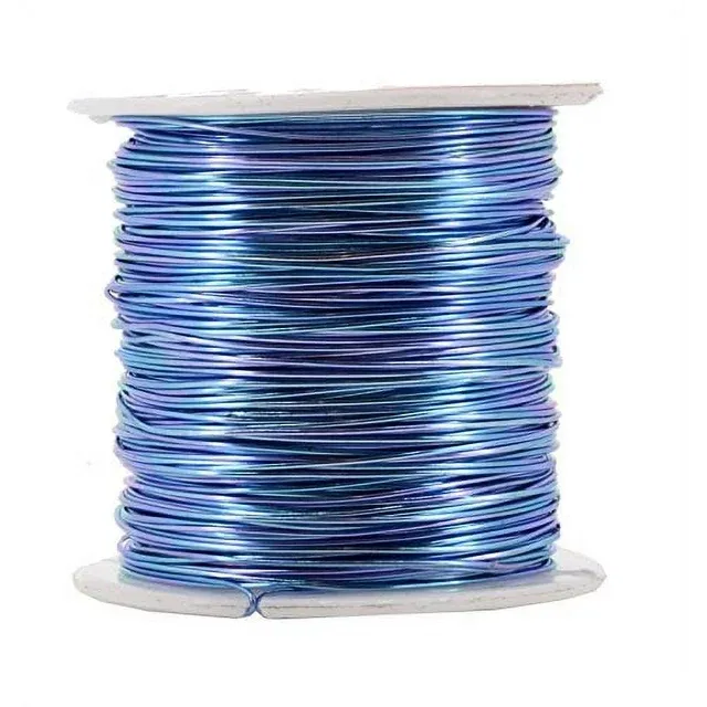 Mandala Crafts Anodized Aluminum Wire for Sculpting, Armature, Jewelry Making, Gem Metal Wrap, Garden, Colored and Soft, 1 Roll(20 Gauge, Ice Blue)