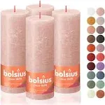 BOLSIUS 4 Pack Misty Pink Rustic Pillar Candles - 2.75 X 7.5 Inches - Premium European Quality - Includes Natural Plant-Based Wax - Unscented Dripless Smokeless 85 Hour Party and Wedding Candles